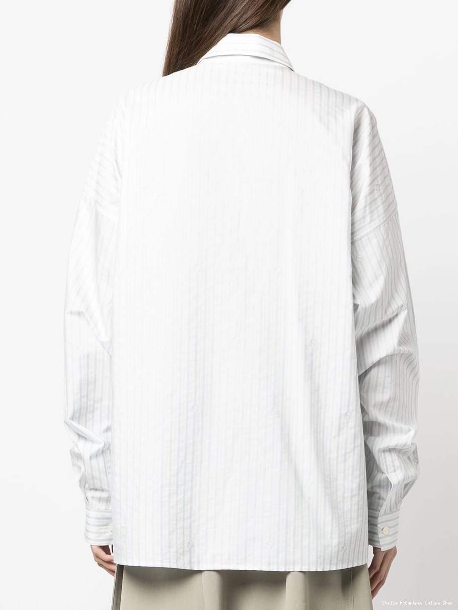 Cheap Women stripe-print Stella long-sleeved McCartney shirt 0416